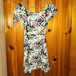 Tropical Print Skater Dress